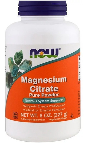 Magnesium Citrate Pure Powder 227 G Now Foods Magnésio Em Pó