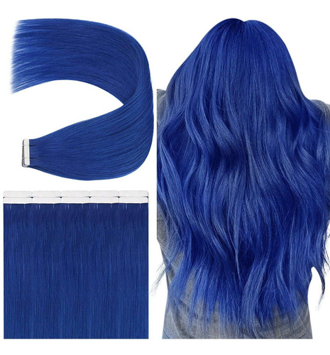 Extensiones De Cabello Natural 25gr 22in Azul