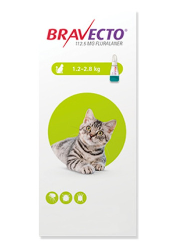 Bravecto Spot On Gato 1,2 Kg - 2,8 Kg