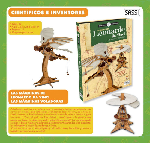 Maquinas Leonardo Da Vinci 3d -libro + Maqueta  Manolito