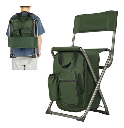 Portal Mochila Hielera, Taburete De Camping, Asiento Plegabl