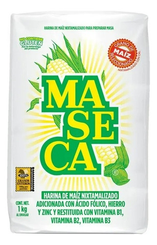 6 Pzas Harina De Maíz Maseca Nixtamalizado 1 Kg