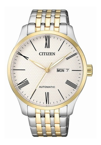 Reloj Citizen Hombre Nh8354-58a Automatic /relojería Violeta Color de la correa PLATEADO Y DORADO Color del bisel Dorado Color del fondo Blanco