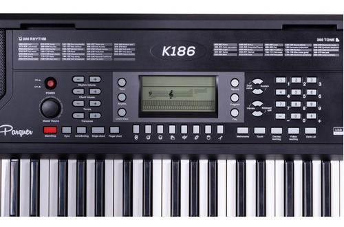 Teclado Parquer K186bk 61 Teclas Sent 5/8 Pitch +fuente+ Sop
