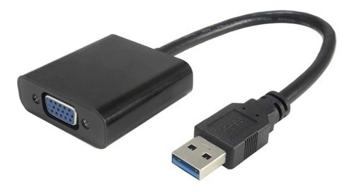 Adaptador Convertidor De Video Usb 3.0 A Vga Vídeo Crt Lcd Multipantalla Para Windows Color Negro