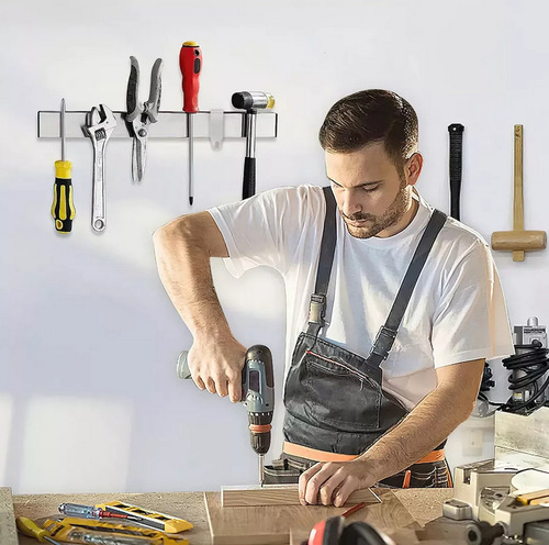 Barra Iman Magnetica Porta Cuchillos Herramientas Chef 45cm Incluye 2 Cuchillos De Acero Inóxidable Uno De 8 Y Otro De 3 Ambos Con Filo Extradurable Con Accesorios Para Fijación