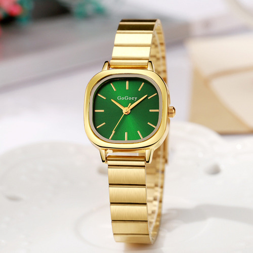 Relojes De Mujer Cuadrados Pequeños Con Cinturón De Acero A