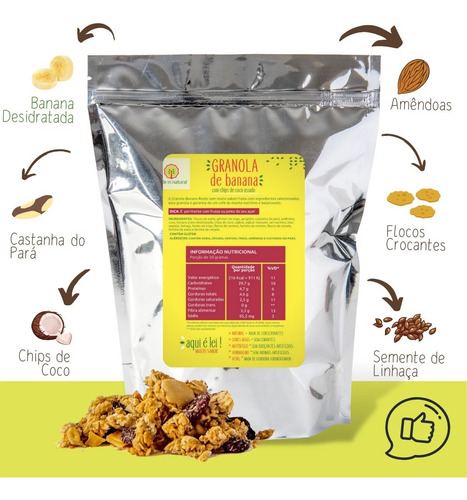 Imagem 4 de 4 de Granola Artesanal De Banana - 1kg - Made In Natural
