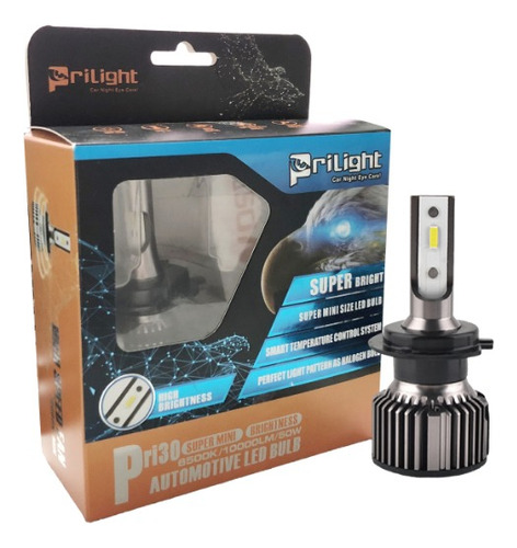 Lampara Auto Luces Cree Led H4 Pri30 50w 10000lm Kit X2