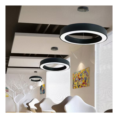 Lampara Colgante Redondo Led 42w Luz Fria/calida/neutra Deco