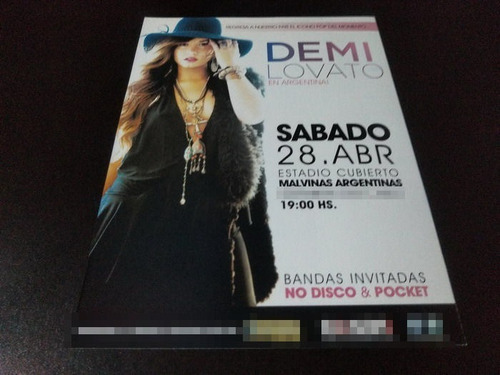 (pd337) Publicidad Clipping Demi Lovato Malvinas * 2012 (Usado)