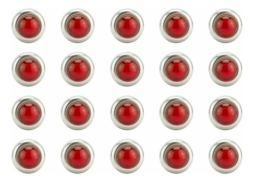 20 Pzas Plafones Tipo Botón Luz Fija Roja 2 Leds Tunelight