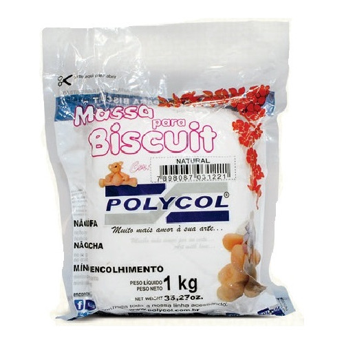 Massa Para Biscuit Natural Polycol 1kg