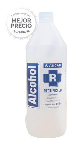 Alcohol Retificado Ancap 950ml Graduación 95% Suchina S.a