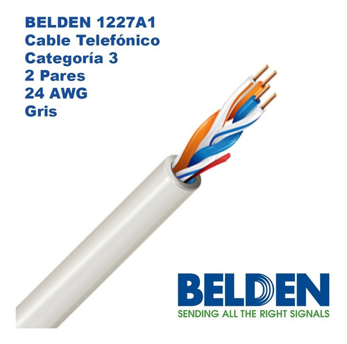 Belden 1227a1 Cable Telefónico 2 Pares 24awg 100% Cobre 100m