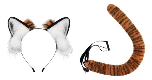 Tiger Ears And Tail Set Ears Diadema Vestir Cosplay Para