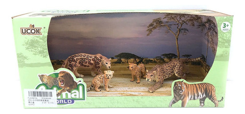 Playsets Animal World Familia Leopardo  Pack X4