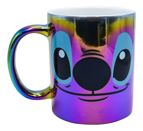 Taza Disney Stitch Tornasol Iridiscente Original Tarro