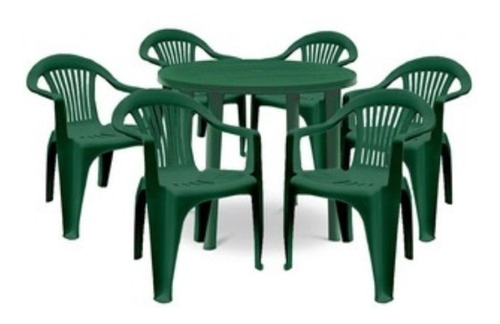 Juegos De Jardin 6 Sillas Nicole + Mesa Capri Verde