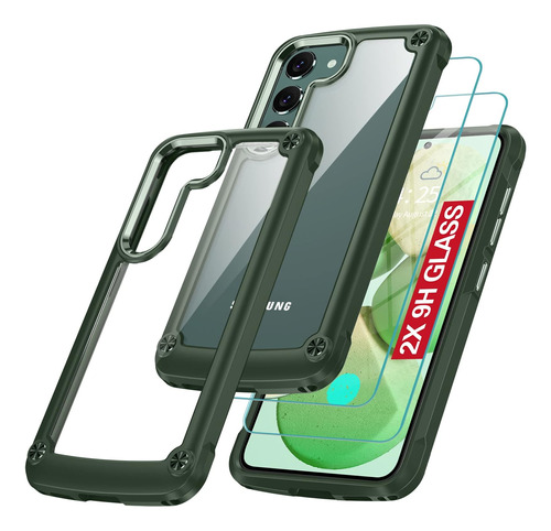 Funda Oterkin Case Clear Para Galaxy S23 Bizel Verde