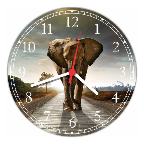 Relógio De Parede Animais Elefante Decorar