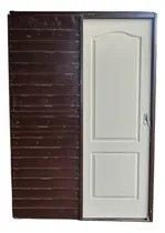 Comprar Puerta Corrediza Embutir Oblak Camden Blanca 70-10 Chapa 18 Pesada Texturadas Con Vetas Símil Madera Cerradura Llave