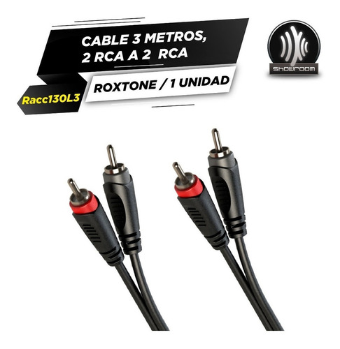 Imagen 4 de 7 de Cable Audio Rca A Rca 3 Metros Roxtone Racc130l3