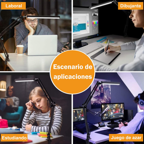 Lámpara Led Flexible Con Clip Escritorio Estudio Dibujo