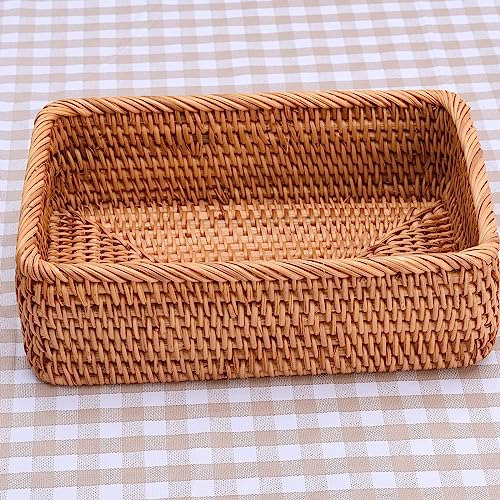 Cesta De Almacenamiento Rectangular De Ratán Para Hogar