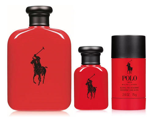 Set Polo Red Edt 125ml + 40ml + Desodorante 75g Ralph Lauren