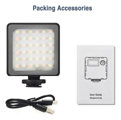 Lámpara Led De Video Andoer Cl-36 De 2 Colores 2800k-8500k