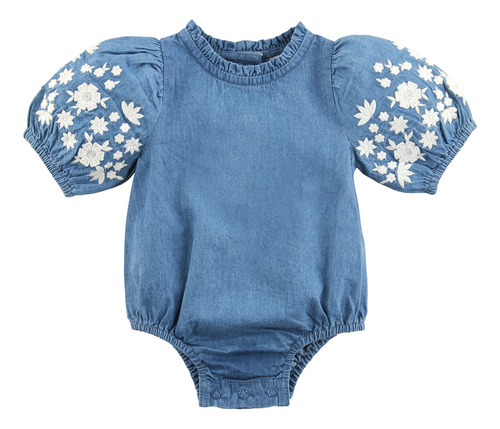 Mud Pie Baby-girls Mud Pie Baby Girl Bordado Denim Burbuja,.