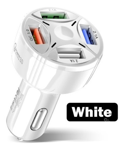 Imagem 1 de 6 de Carregador Celular Acendedor Cigarro Veículo 4usb Turbo