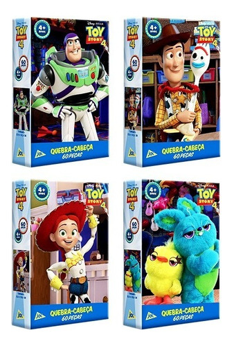 Coleção Toy Story 4 - Kit Quebra - Cabeça 60 Pç Toyster