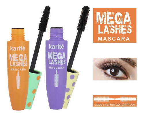 Pack 2 Mascaras De Pestañas Rimel De Ojos Waterproof Karite