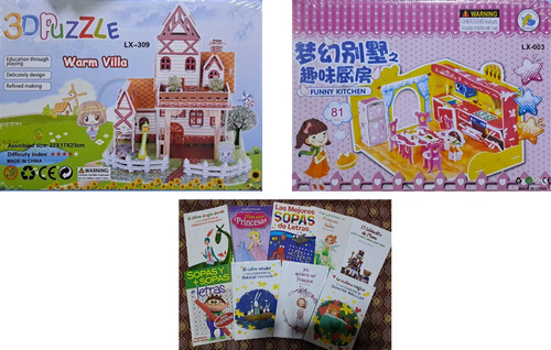 Libro Infantil + Rompecabezas 3d Pack 2 Warm Villa + Funny