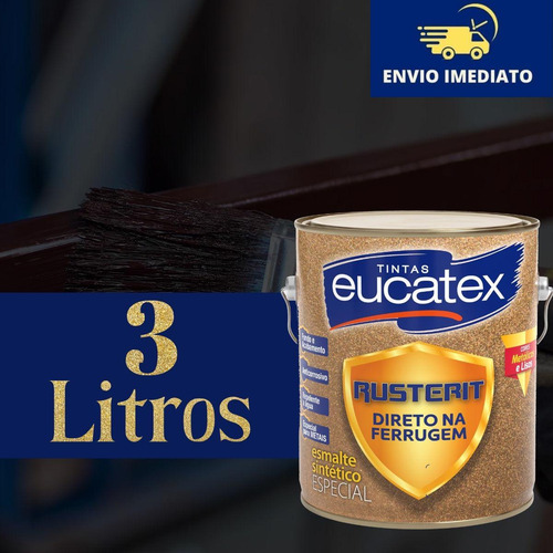 Tinta Rusterit Eucatex 3l Direto Na Ferrugem Resistente