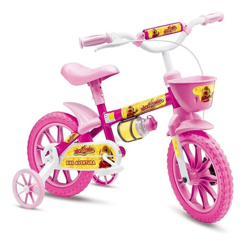 Bicicleta Infantil Aro 12 Colli Xicória Cor Rosa com Branco