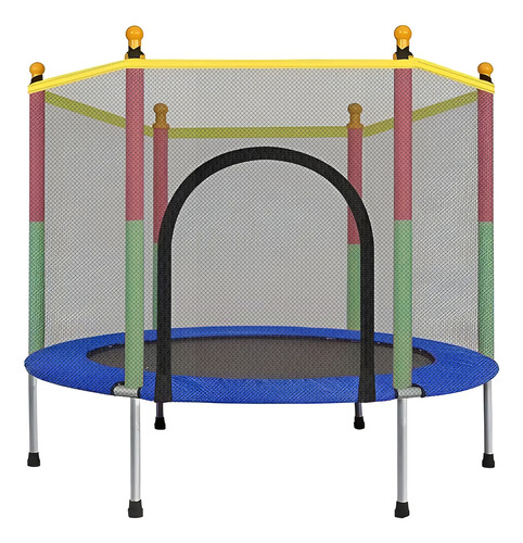 Trampolín Brincolin Infantil Red De Seguridad Tumbling Niños Lona De Salto Negro Cobertor De Resortes Azul