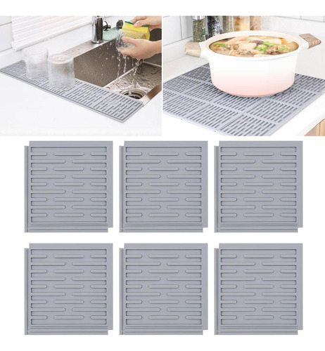6 Peças Silicone Dish Secying Tapetes Para Cota De Cozinha