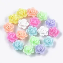 Comprar Cuentas Acrílicas Rosas Abalorio Acrílicas 50 Unidades 