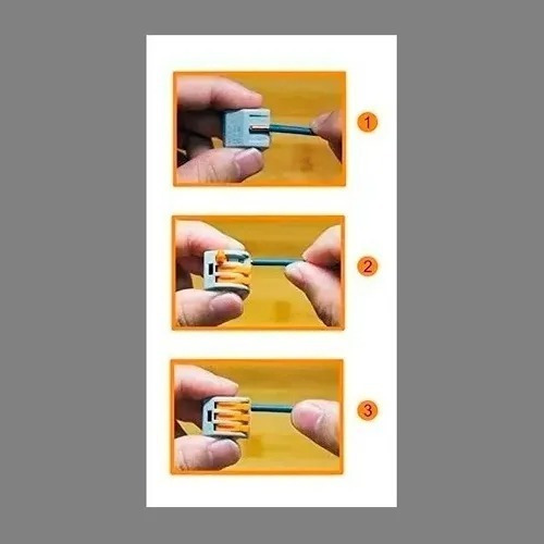 50 Conector Borne Emenda 3 Fios Jack 623 Tipo Wago 222-413