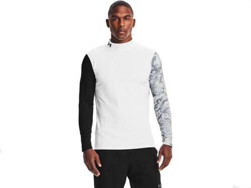 Under Armour Cold Gear Impreso Mock Para Hombre, Blanco Gran