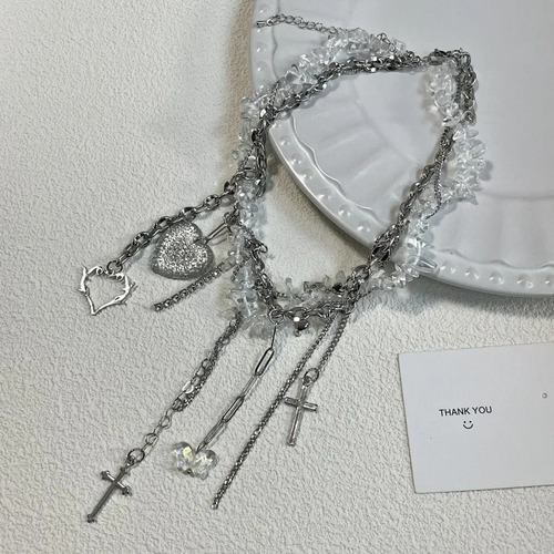 Cadena De Clavícula Con Colgante En Forma De Corazón Y .