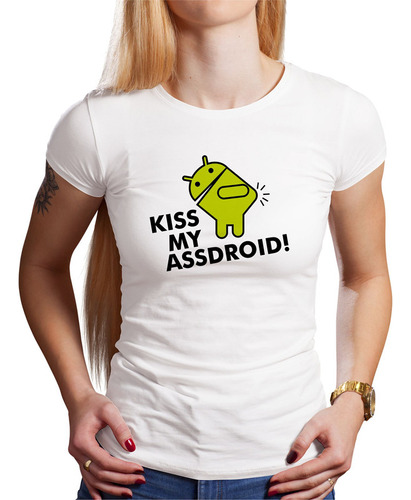 Polo Dama Kiss My Assdroid (d1223 Boleto.store)