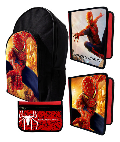 Mochila +2 Carpetas+ Cartu De Spiderman #11