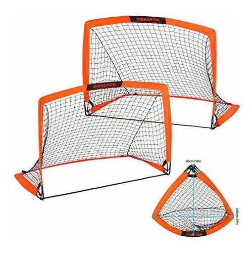 Set De 2 Arcos De Fútbol 3.6'x2.7' Wekefon Pop Up Con