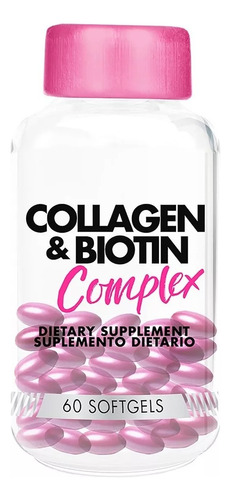 Colágeno & Biotina Complex  60 Softgels - Healthy America