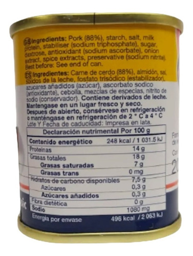 4 Jamonilla Tulip 200gr Picadillo De Cerdo Dinamarca Fiambre