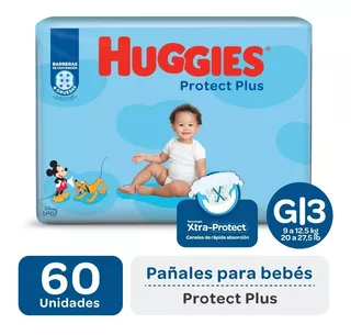 Huggies Protect Plus Xxxg X48. Para +18 Kilos Tamaño Xxxg